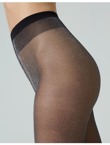 Cette Hollywood Lurex Strumpfhose silver