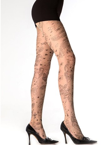 Cecilia de Rafael Ink Strumpfhose Komplett Tattoo Muster natural