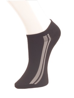 Giulia schwarze Sneakersocken mit Streifen