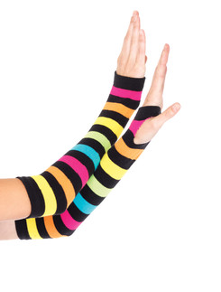 Leg Avenue Neon Rainbow fingerlose Handschuhe